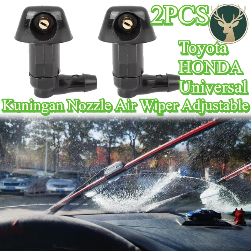 2PCS/Set Nozzle Wiper Mobil Universal/ Nozzle Air Wiper Set / Kuningan Nozzle Air Wiper Adjustable /