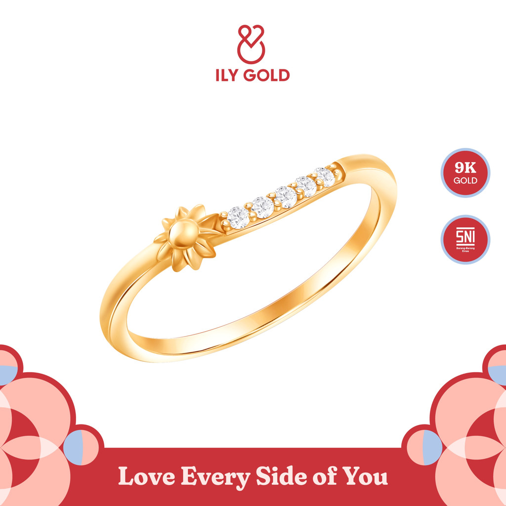 ILY GOLD - Cincin Emas Wanita Bromo Ethereal Sun 9K - RI230394