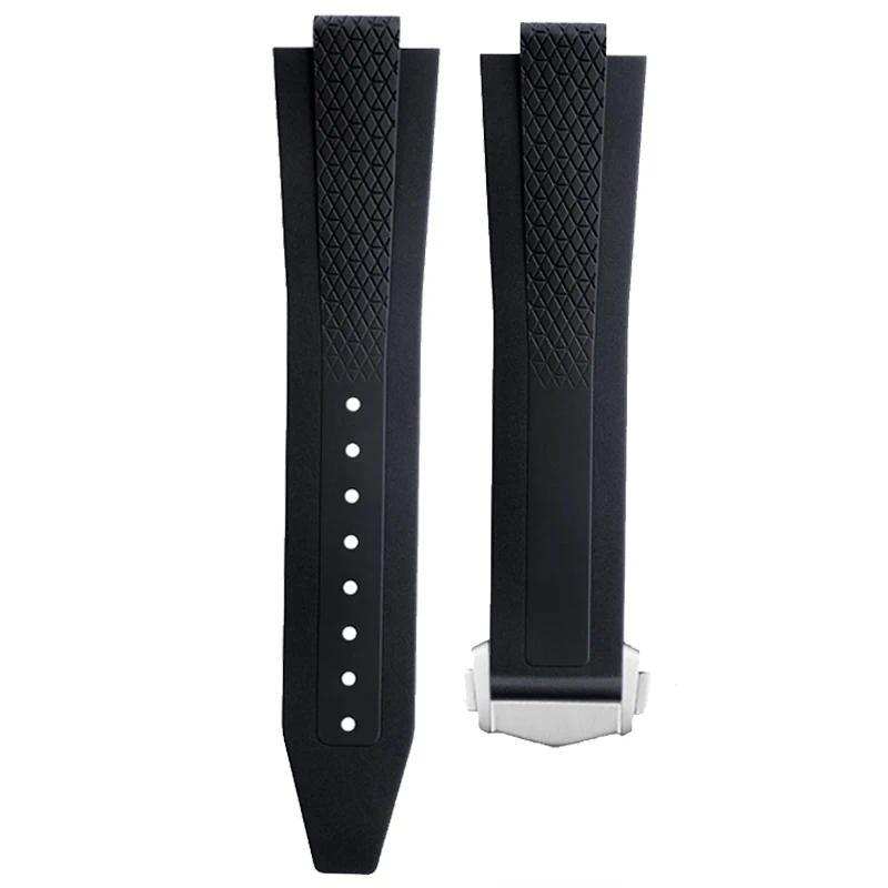 Gelang Jam untuk Longines Kangkas Yuedong Tali Jam Fluororubber Baru Seri L3.830/835 Tali Jam Olahra