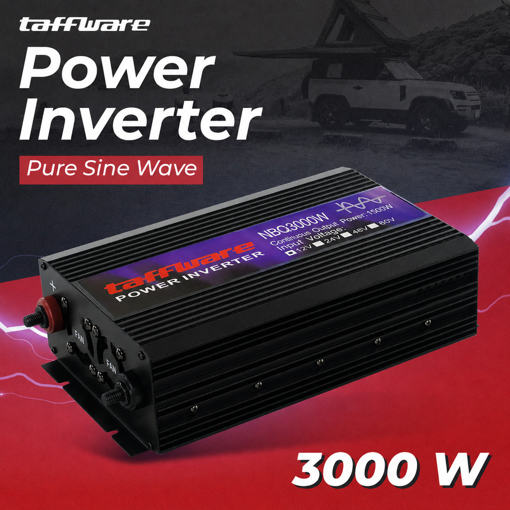 Taffware Power Inverter Mobil Pure Sine Wave DC 12V to AC 220V 3000W - NBQ3000W - GNX