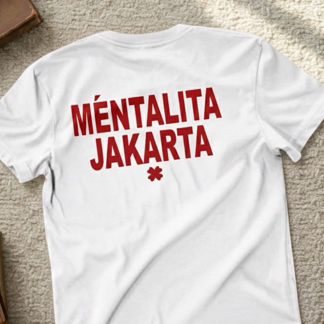 copdz.id kaos T- shirt PUTIH mentalita Jakarta white cotton combed 24s premium