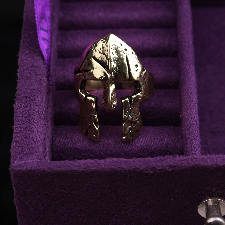 Cincin Topeng Spartacus Kreatif Cincin Helm Spartan Vintage Cincin Pria