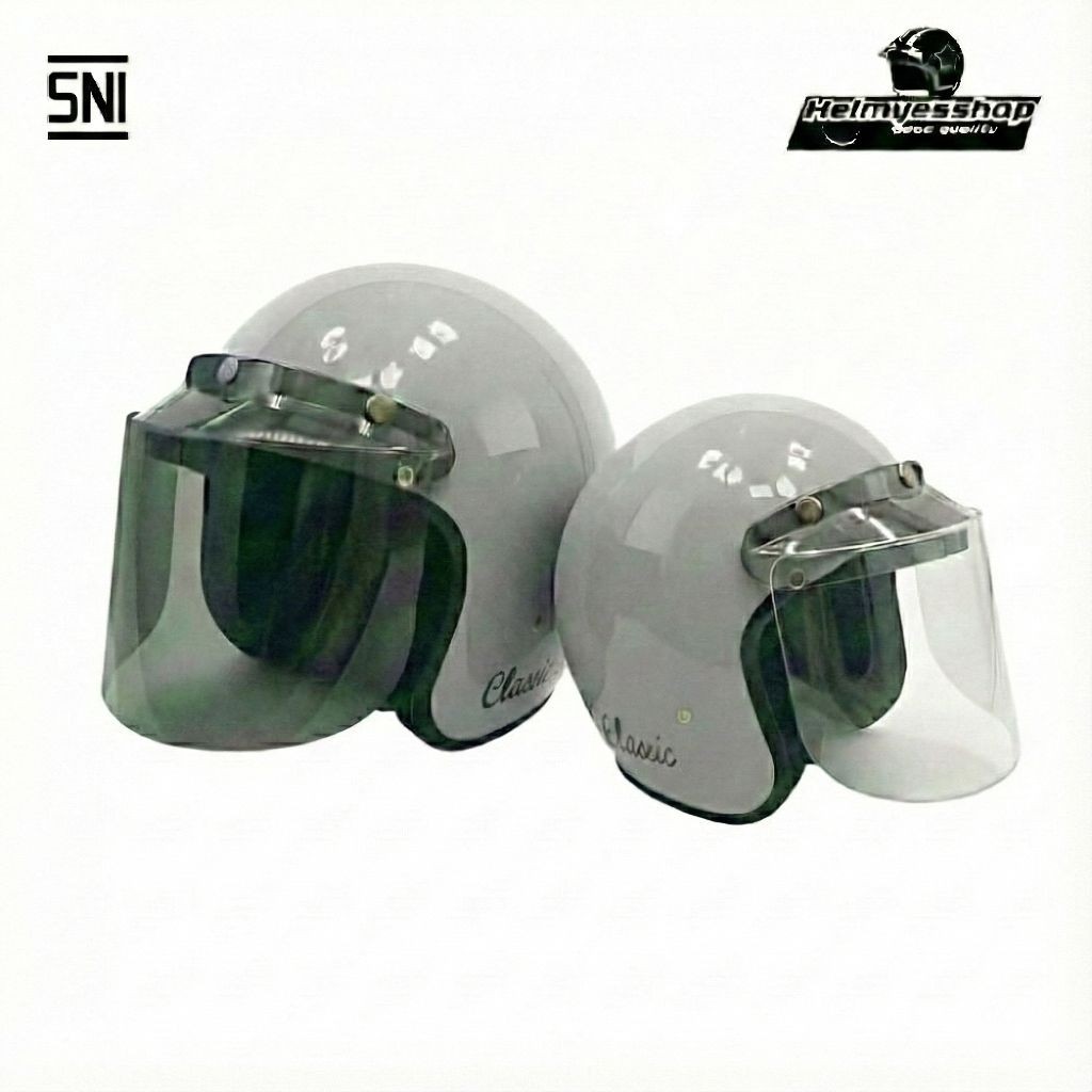 Helm Bogo Retro Klasik-Helem Original Half Face SNI Dengan Desain Motor vintage Pria Wanita Remaja d