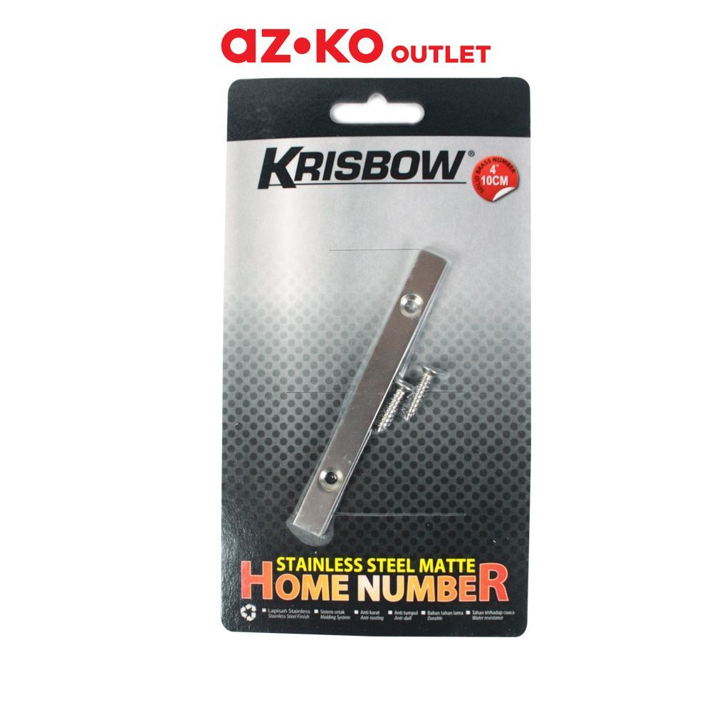 AZKO Outlet Krisbow Simbol Rumah Slash Stainless Steel 10 cm House Sign Door Number Alamat Aksesoris