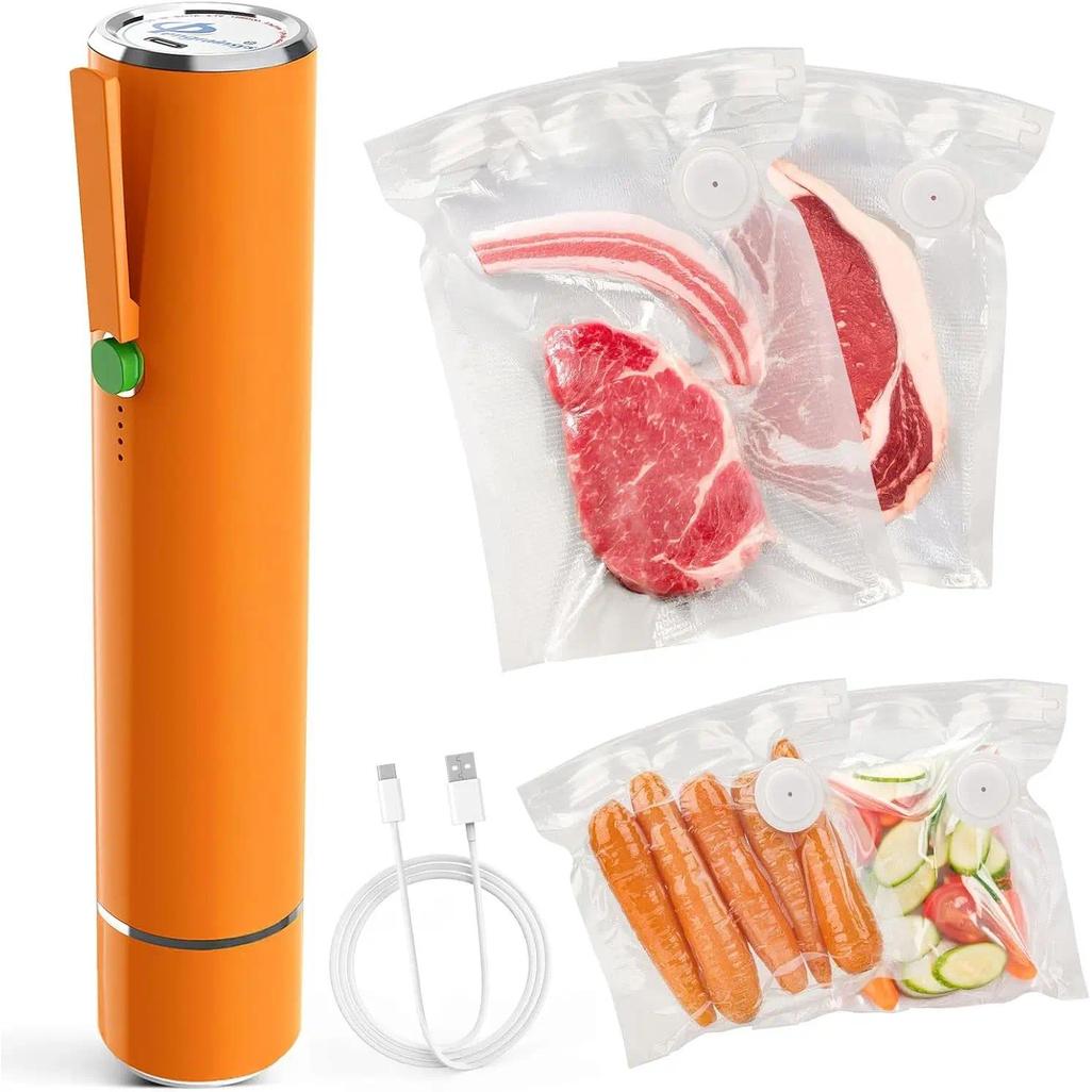 2026 New Upgrade Vacuum Sealer Machine, Portable Handheld Vacuum Sealer Reusable Zipper Vacuum Bags 