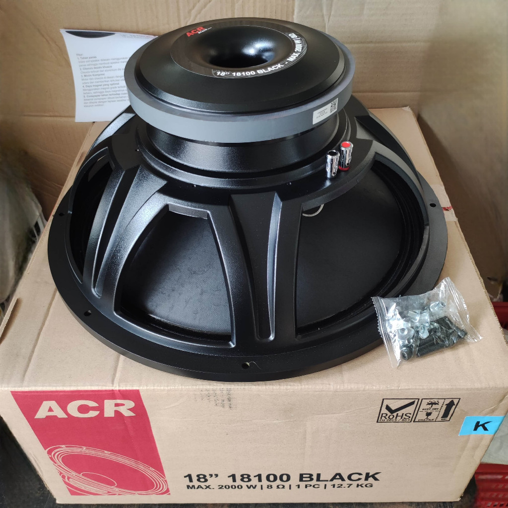 speaker 18in acr ORI 18100 black spiker subwoofer 18 inch 18 in ACR max 2000w