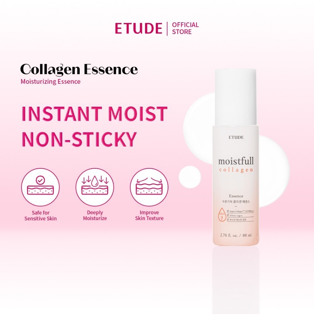 ETUDE Moistfull Essence-Collagen 80ml Essence - Menghidrasi Kulit Secara Mendalam, Skincare Korea