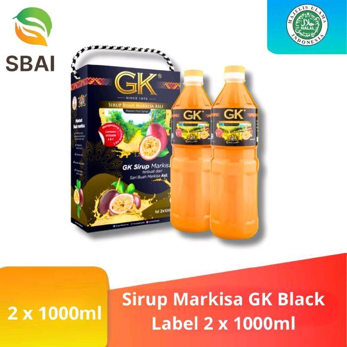 TERLARIS Sirup Markisa Asli Medan GK Black - Sirup Markisa Halal 100% Minuman Buah Segar 1000ml x 2 