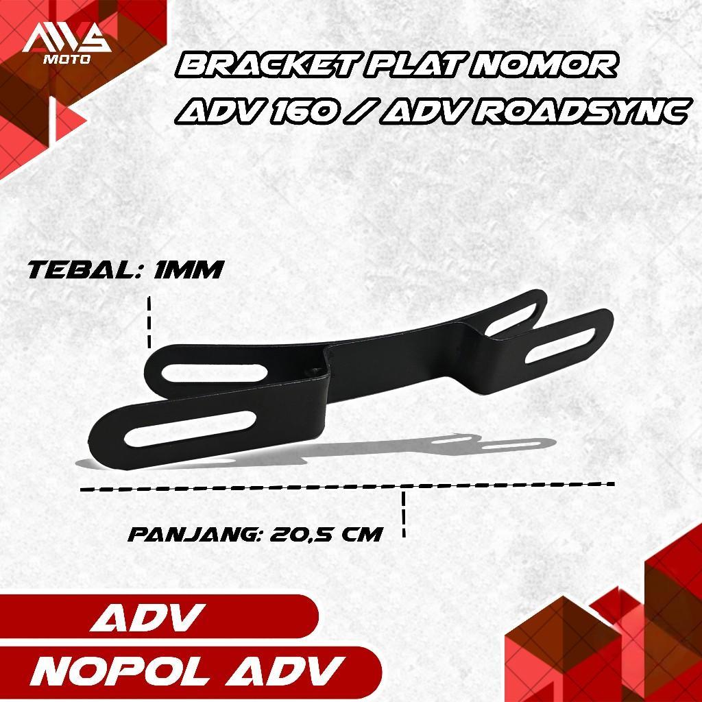 bracket dudukan plat nomor ADV 150/160/ADV ROADSYNC bagian visor