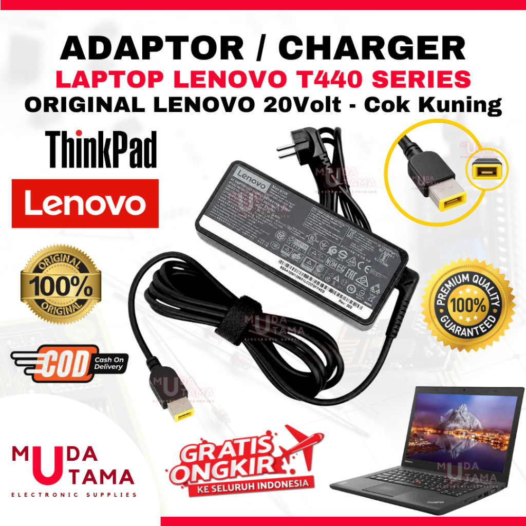 Adaptor Charger Laptop LENOVO Thinkpad T440 USB Kuning T440S T440P - Adaptor Laptop LENOVO Thinkpad 