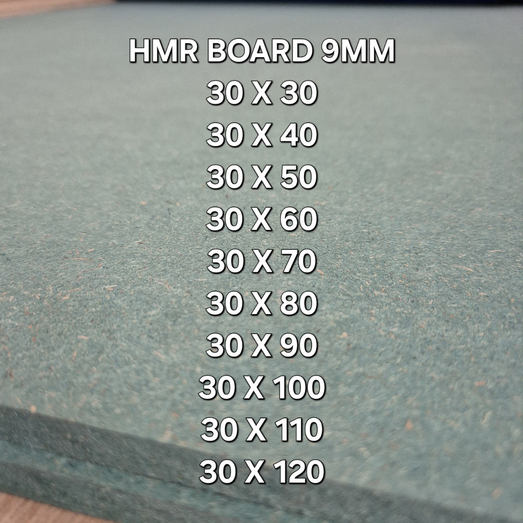 Papan MDF / HMR BOARD custom warna hijau 9mm lebar 30 cm