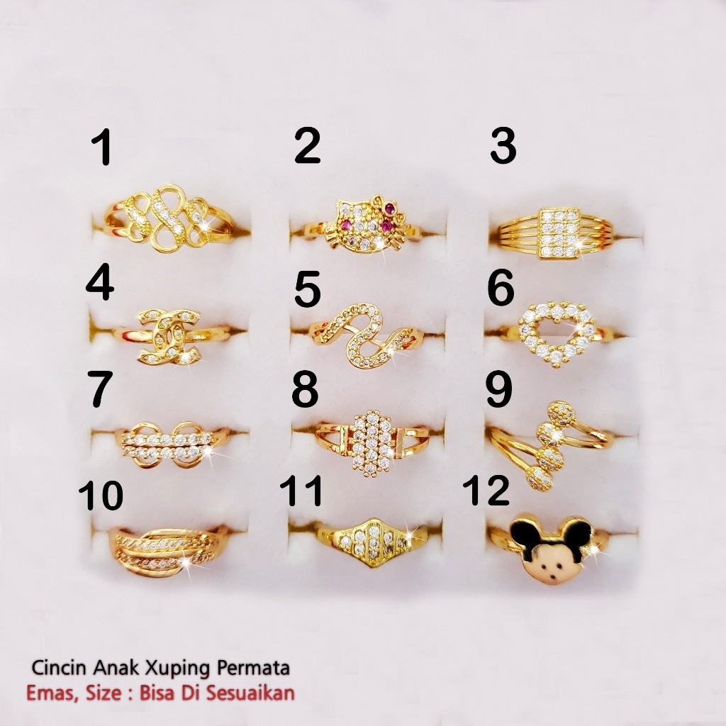 (TTP) cincin anak 15rb / cincin anak xuping / Cincin Imitasi Emas - Anti Karat, Elegan, Tahan Lama