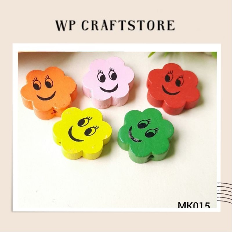 {WPC} (5 bj) MANIK KAYU SMILE 20 MM MK015 WP CRAFT STORE