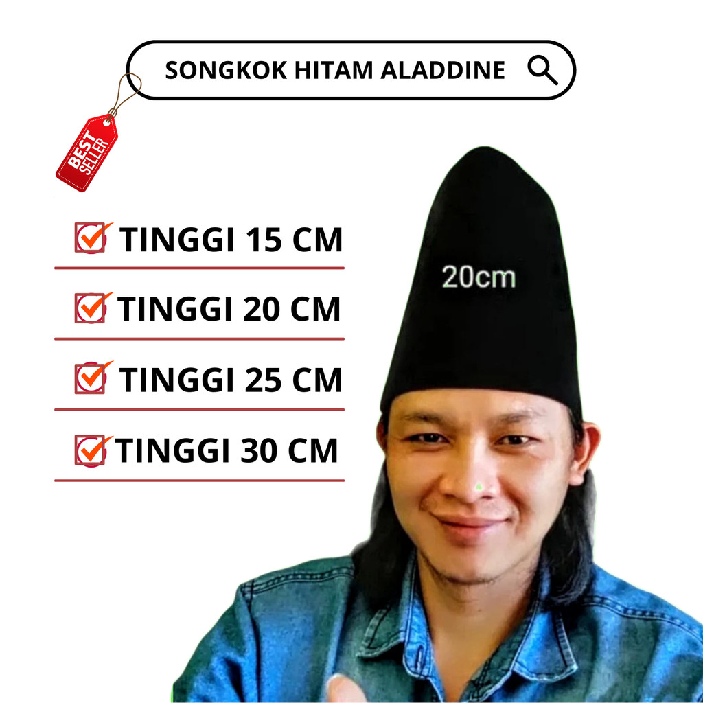 Peci songkok tinggi peci tinggi hitam tinggi 15 Cm, 20 Cm, 25 Cm, 30 Cm