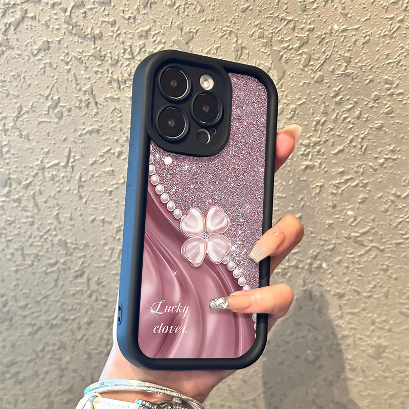 FORYPHONE Kalung bunga mutiara Untuk iphone 13 12 13 14 11 8 pro plus casing hp aesthetic terbaru si