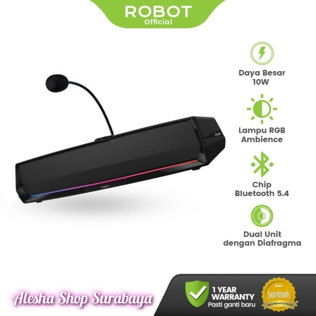 [ ROBOT SOUNDBAR RS500 GAMING SPEAKER ]- ROBOT RS500 SoundBar Speaker Gaming PC / Komputer With Micr