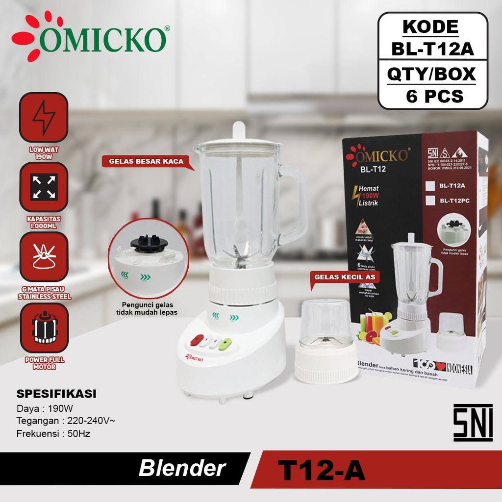 (JGS) BLENDER 2 IN 1 BLENDER KACA OMICKO BLENDER MULTI FUNGSI