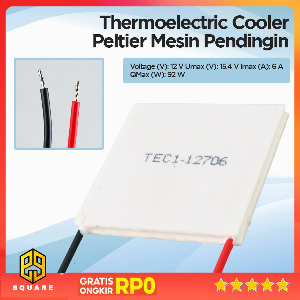 TEC Thermoelectric Cooler Peltier Mesin Pendingin 92W - TEC1-12706 Original 99 Square