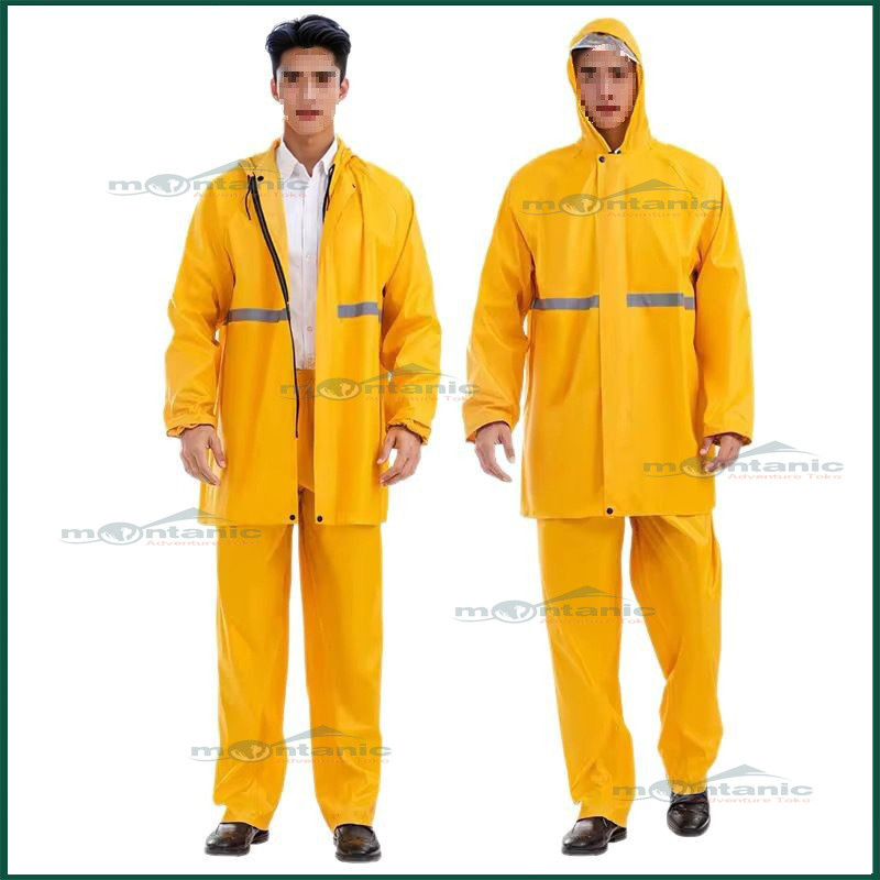 Jas Hujan Berkualitas warna kuning Bahan Tebal  Jas hujan dan celana hujan Jas hujan bersepeda anti 