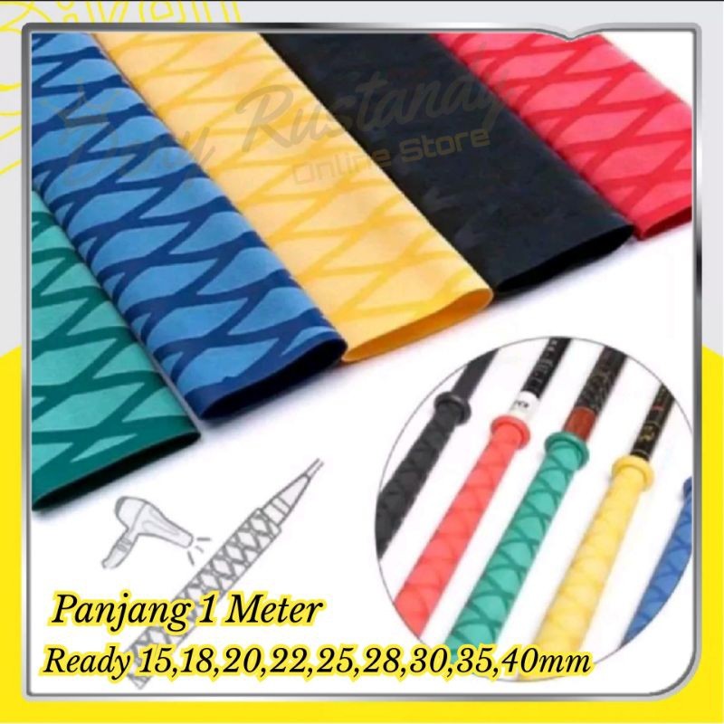 Grip Bakar joran Pancing / karet joran Motif Silang X Tube Panjang 1 Meter Diameter 15 - 40mm