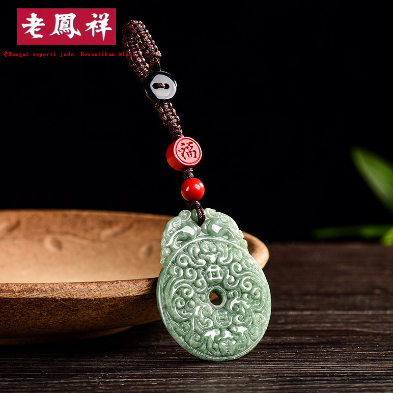 [Dengan Sertifikat] Liontin gesper pengaman giok asli, liontin giok gaya Cina.