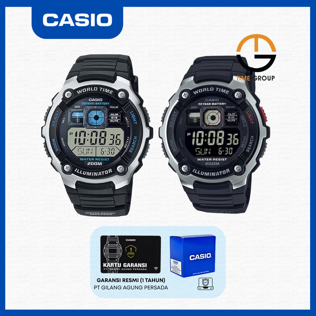 JAM TANGAN PRIA CASIO AE-2000W-1BV AE-2000W-1AV AE2000W RUBBER STRAP ORIGINAL
