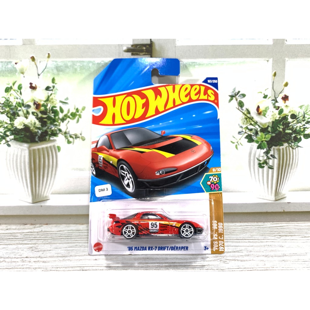 HOT WHEELS 95 MAZDA RX7 RX 7 DRIFT DERAPER TAMPO 95 MERAH RED DIECAST HOTWHEELS