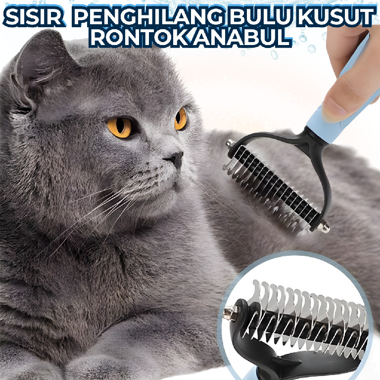 Sisir Grooming Kucing Anjing Penghilang Bulu Rontok Kusut Simpul Kucing Anjing Hewan Peliharaan