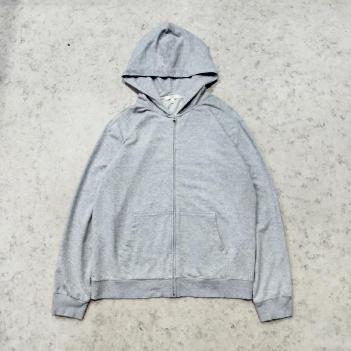 Pullover hoodie zipper TOPTEN Basic grey abu abu hoodie track casual murah bagus