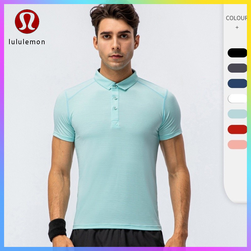 Lululemon POLO Shirt Ice Feeling Fitness Clothes Quick-Drying T-Shirt Loose Sports Short-Sleeved D15