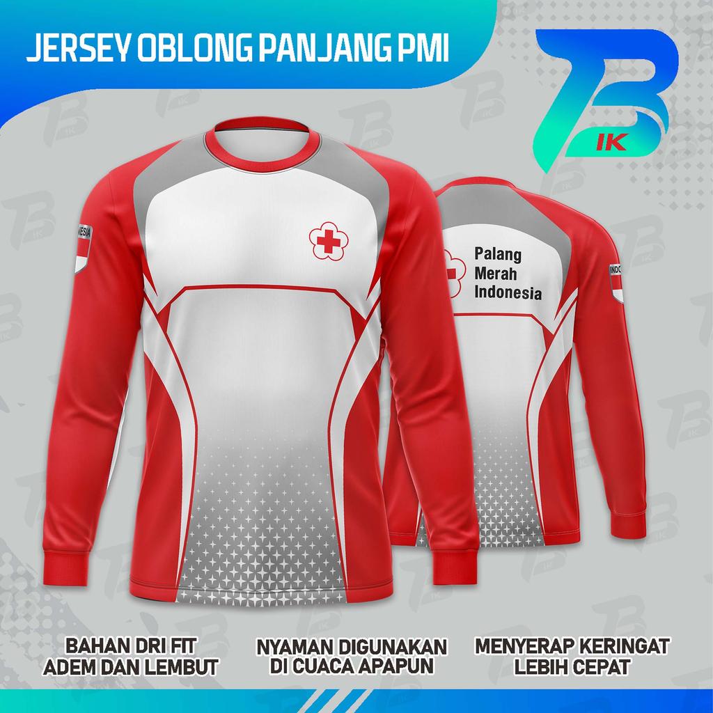 JERSEY OBLONG PMI LENGAN PANJANG/KAOS KERAH OBLONG PMI FULLPRINTING/JERSEY PMI DRYFIT MILANO