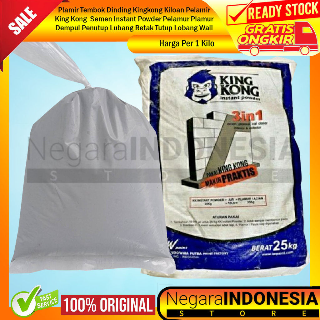 King Kong Semen Instant Plamir Tembok Dinding Kingkong Kiloan Pelamir Powder Pelamur Plamur Dempul P