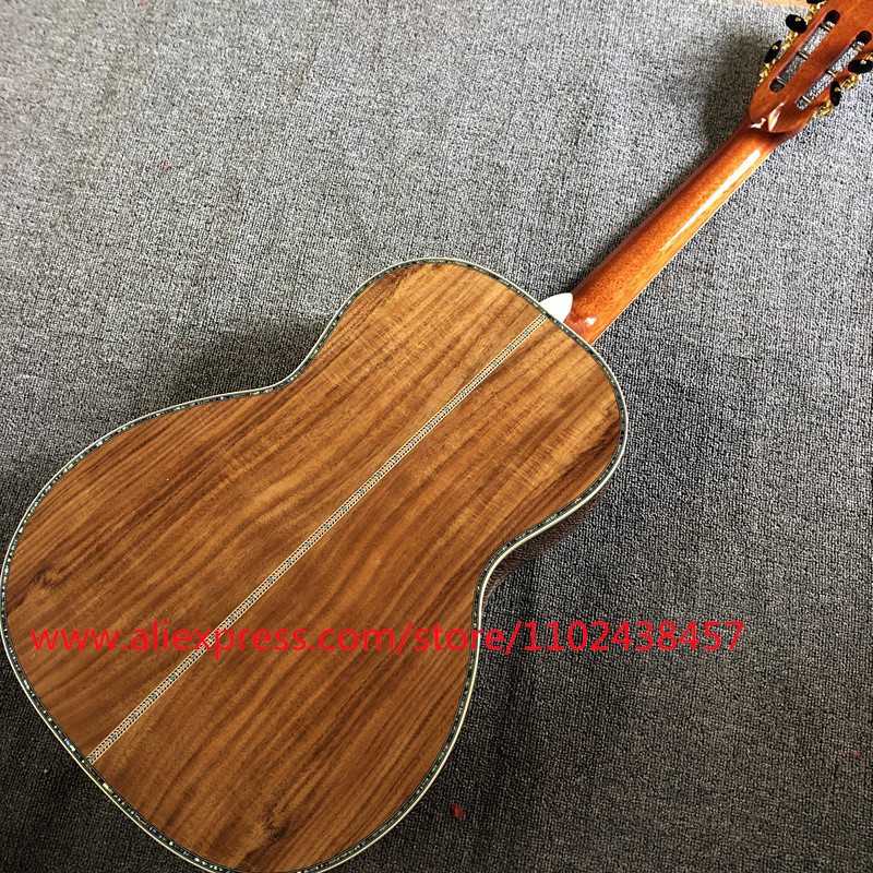 All koa high quality acoustic guitars, ebony fingerboard, real abalone shell binding