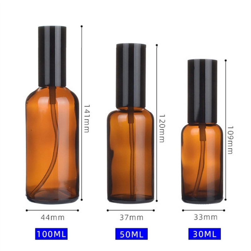 30ml 50ml 100ml Amber Glass Spray Bottle Travel Refillable Bottle Perfume Bottle Sprayer Atomize Bot
