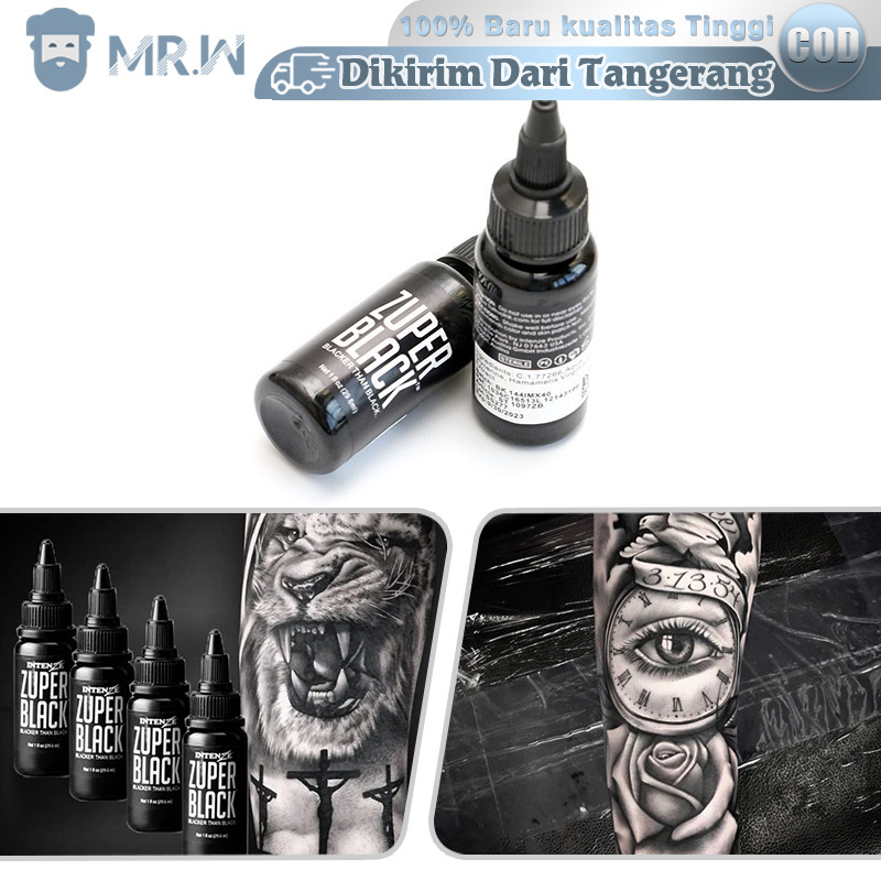 Zuper 1oz Tattoo Ink Tinta Tato Hitam Tinta Super Black Tattoo Ori Tato Pigmen Tinta 30mlml