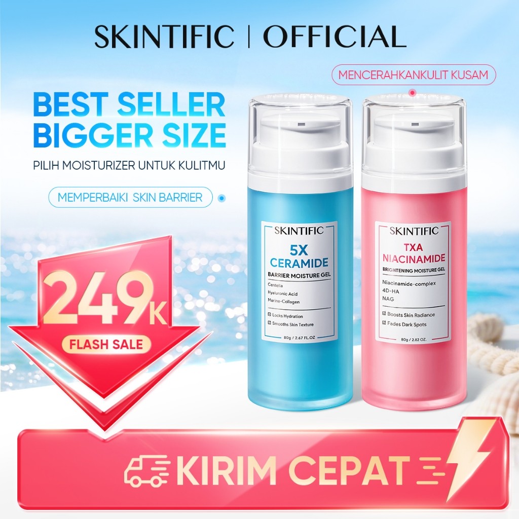 [SKINTIFIC AUTHORIZED] Big Size 80g Moisturizer Mel / Krim Wajah / Moisturizer Mencerahkan / Cream s
