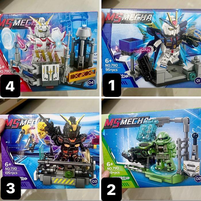 Mecha series 7110 mini gundam brick block mainan murah edukasi anak bongkar pasang - 2
