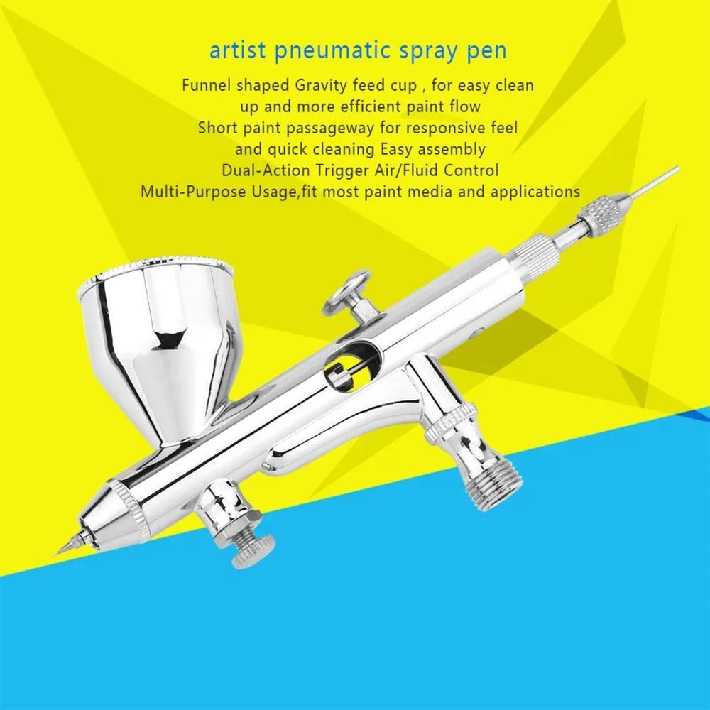 02MM Airbrush Kit Gravity Feed Dual Action Painting Airbrush MultiPurpose Nail Airbrush Kit Art Airb