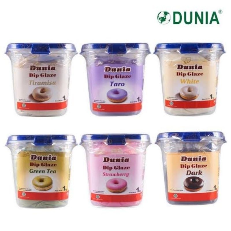 ll DUNIA DIP GLAZE DIPGLAZE UKURAN KEMASAN PACKING EMBER PAIL 1KG 1 KG KILO VARIAN RASA COKLAT CHOCO