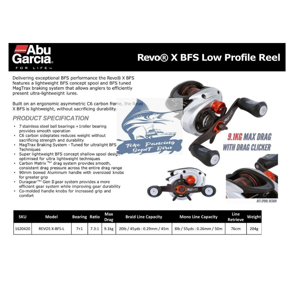REEL BAIT CASTING ABU GARCIA REVO 5 X-BFS-L LEFT HANDLE | REEL BC | REEL CASTING | REEL TERBARU | RE