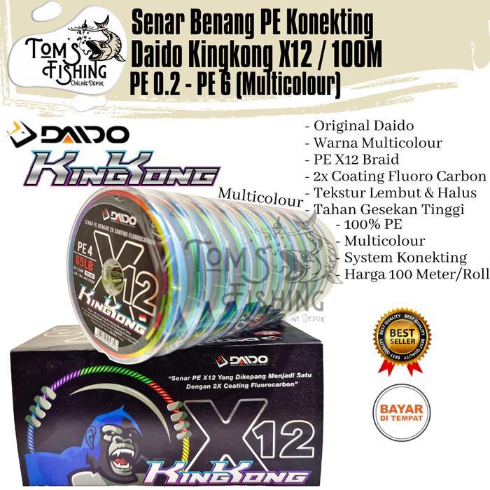 Best Seller Senar Benang Pancing PE DAIDO KINGKONG X12 100 Meter Konekting (PE 0.2 - PE 6) Murah - T