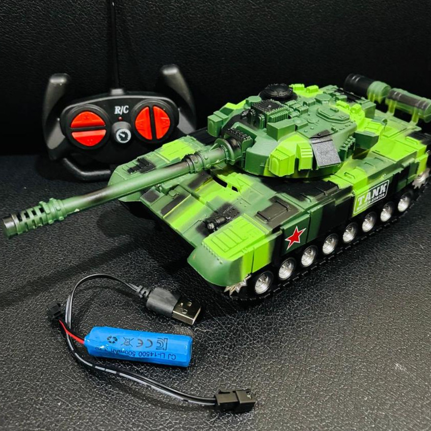 Mainan Mobil Tank Remot Kontrol charger - mobil tank military cas