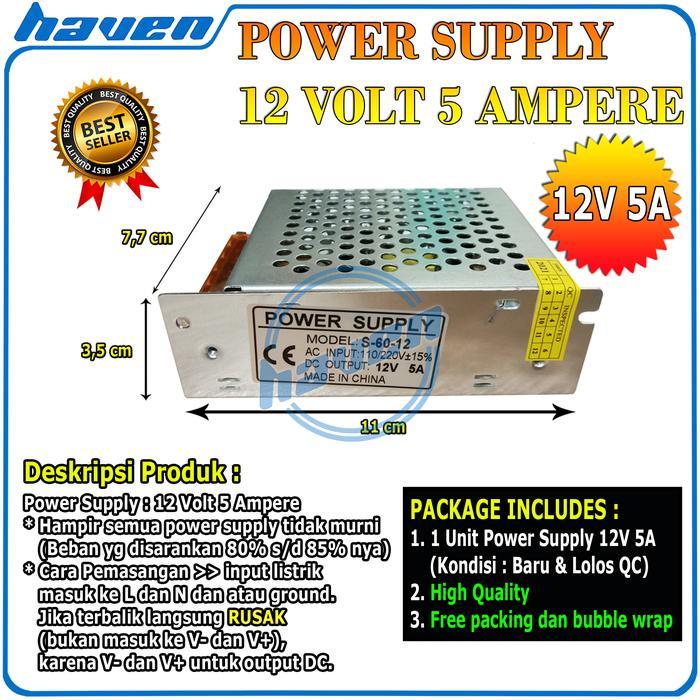 POWER SUPPLY 12V 30A / PSU 12V 30A SWITCHING POWER - 12V 5A