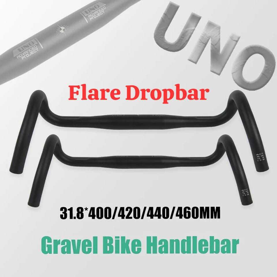 Foto UNO FL12 Dropbar Drop Bar Flare Stang 31.8 OS Oversize Sepeda Gravel Touring Roadbike Alloy