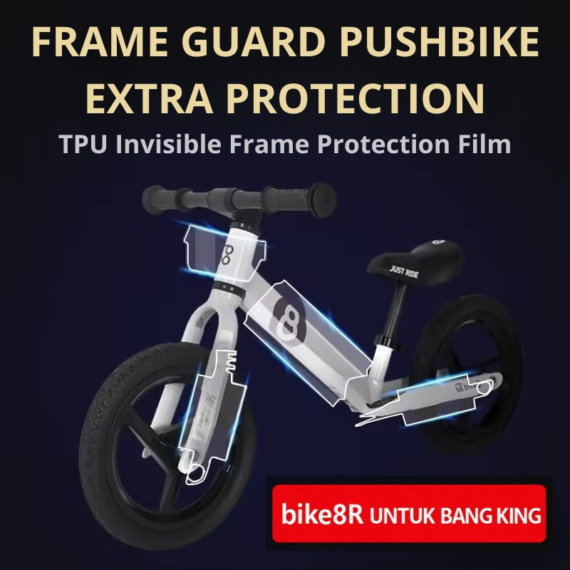 Foto Pelindung Cover Pelapis Frame Guard Protektor Film Transparant Sepeda Anak Pushbike Balance Bike