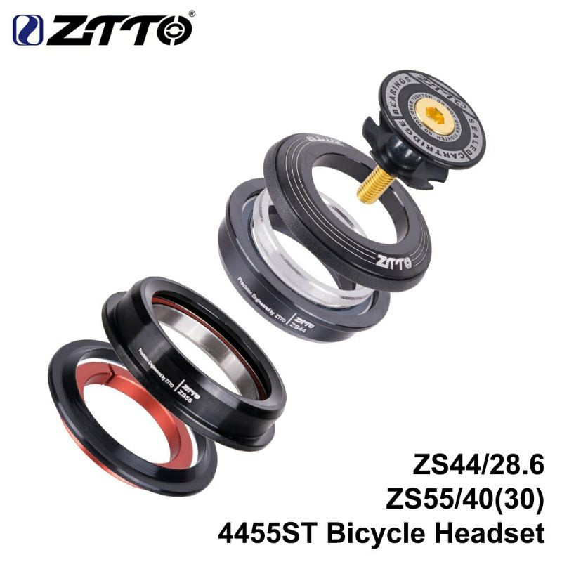 Foto Headset ZTTO 44mm to 55 mm 44 - 55mm lengkap reducer adaptor fork Taperred taper or oversize OS lurus Full sealed bearing Not Neco