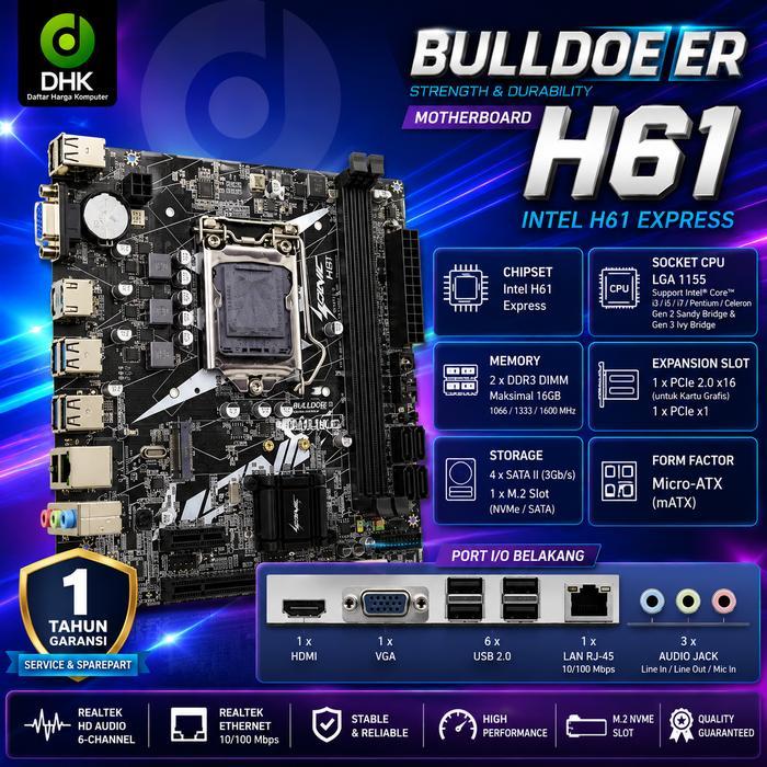 MOTHERBOARD BULLDOZER H61 NVME 1155