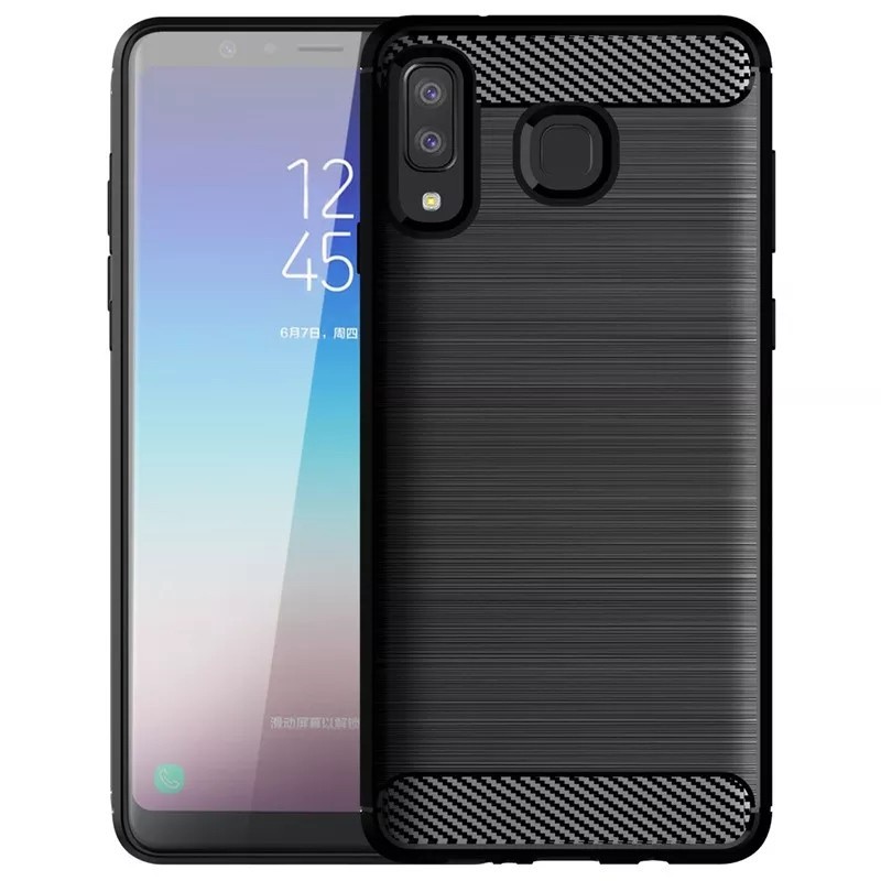 Case SAMSUNG A8 STAR SoftCase Carbon Rugged Armor Ultra Slim Anti Shock