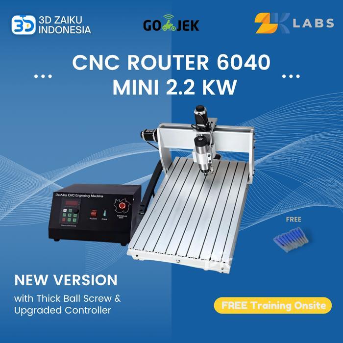 Zaiku CNC Router 6040 Mini Mesin CNC PCB Milling with 2.2 KW Spindle