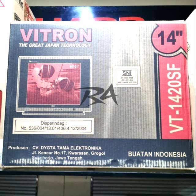 III TV TABUNG VITRON VT 1420 SF 14 IN INCH " SEMI FLAT VT1420SF BISA GOJEK GRAB READY BARU ORI MULUS